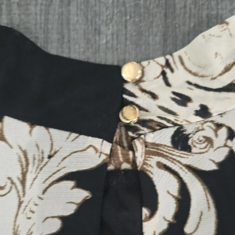 Chic Black and Cream Women's Blouse - Picture 3 of 6